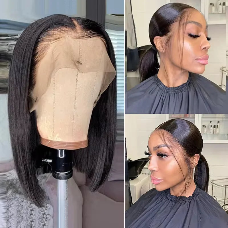 Nina Wig's Carré Court Bob Lace | 100% Vrais Cheveux Naturels | Beauty4Hair