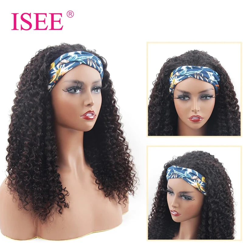 Lina Wig's - Short Headband Wig – 250 % Perruque naturelle Water Wave bandeau glueless – Beauty4Hair