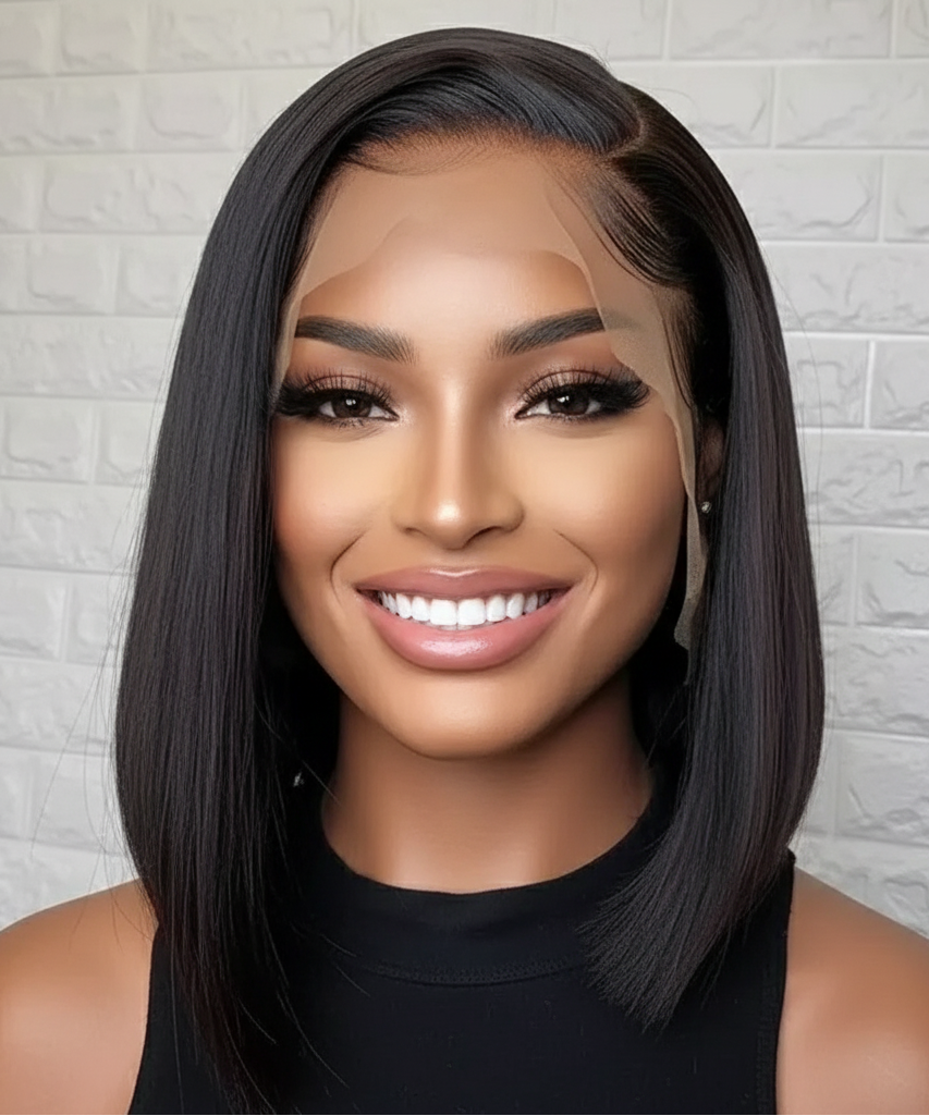 Nina Wig's Carré Court Bob Lace | 100% Vrais Cheveux Naturels | Beauty4Hair