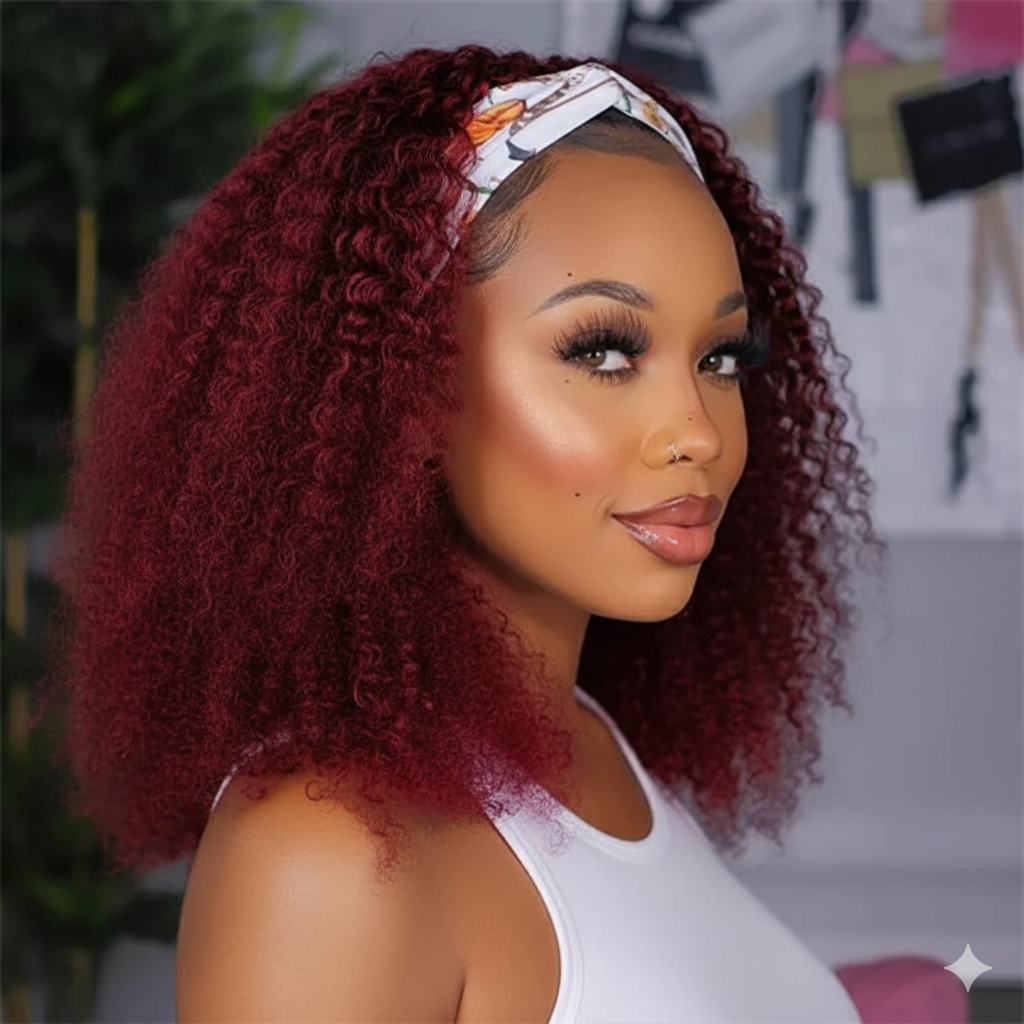STACY WIG'S Headband Kinky Curly | 100% Vrais Cheveux Naturels